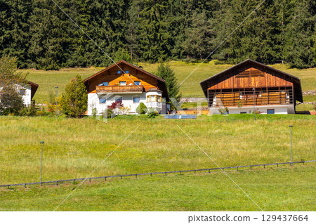 Rural houses in Ortisei. Dolomites, Italy 129437664