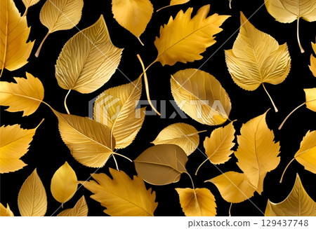 Golden leaves shimmering with warm autumn sunlight glow.AI Generated Golden leaves shimmering with warm autumn sunlight glow.AI Generated 129437748