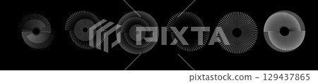Spiral sound wave rhythm line dynamic abstract. Circular spiral sound wave rhythm from lines. Vector 129437865