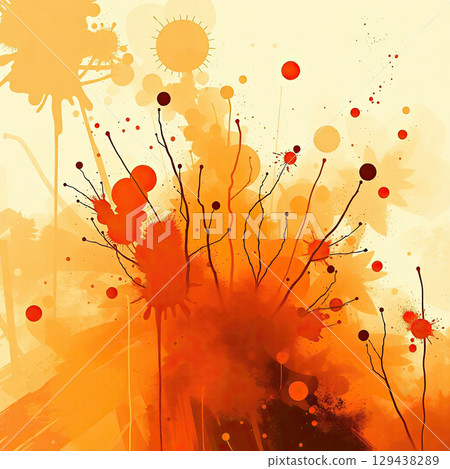 Flowing watercolor background with seasonal warmth and depth. 129438289