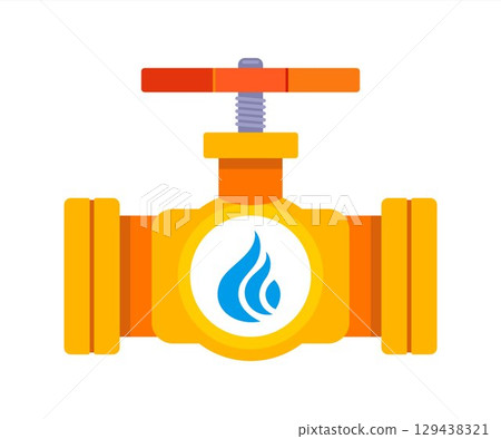 yellow metal pipes for gas pipeline. supply of liquefied gas through pipes. 129438321