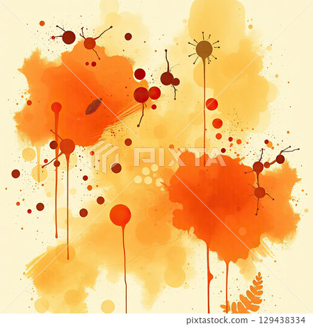 Grunge-style fall background with textured watercolor blots. Grunge-style fall background with textured watercolor blots. 129438334