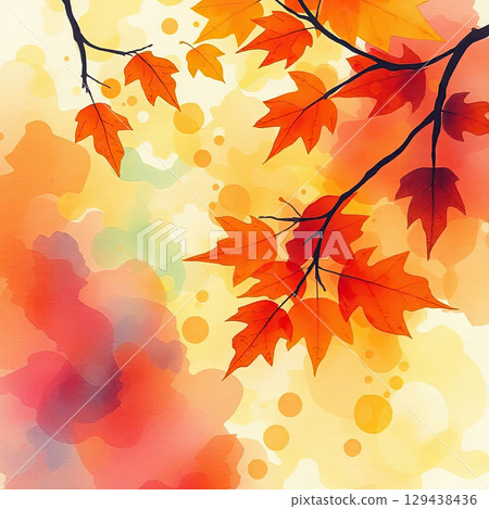 Moody watercolor backdrop inspired by autumn woods. 129438436
