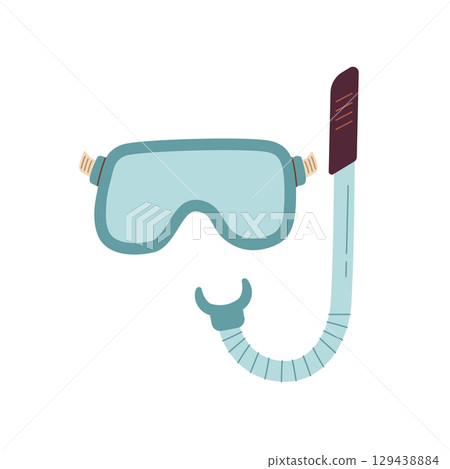 Masks for swimming vector illustration. Snorkeling diver equipment. Underwater glasses icon 129438884