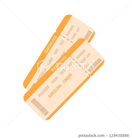 Airline boarding pass ticket vector illustration. 129438898