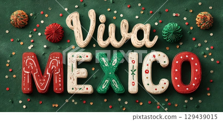 Viva mexico celebration cultural festivity colorful decorations festive atmosphere local community engagement joyful spirit 129439015
