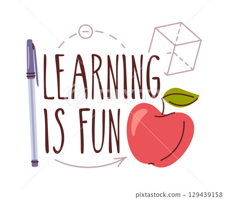 Learning is fun school label 129439158