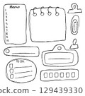 Set of hand drawn notes for journalling and scrapbooking. Set of elements for planner. 129439330