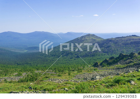 Mountain landscape in the Northern Urals Mountain landscape in the Northern Urals 129439383