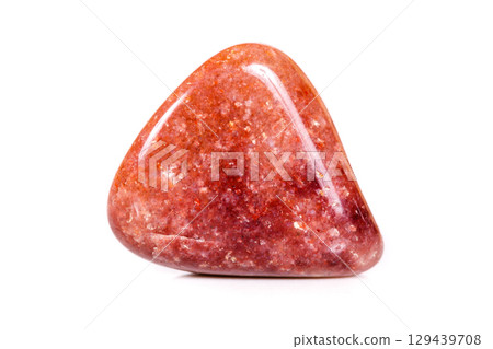 Macro mineral stone Jasper on white background 129439708