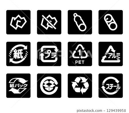 垃圾分類標識套裝（白色版） 129439958