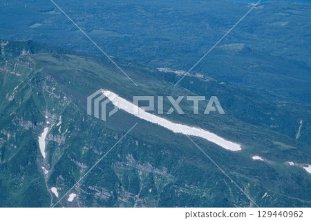 Snow remaining on Mount Chokai, photographed on July 14, 2025 129440962