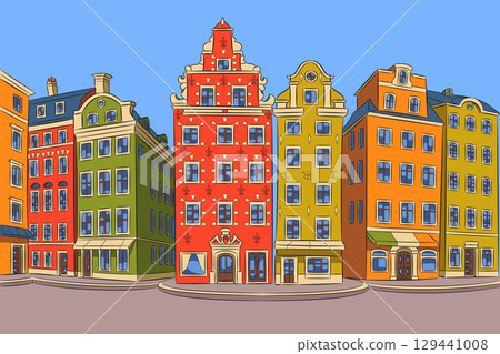 Stortorget Square vector illustration Stockholm Sweden 129441008