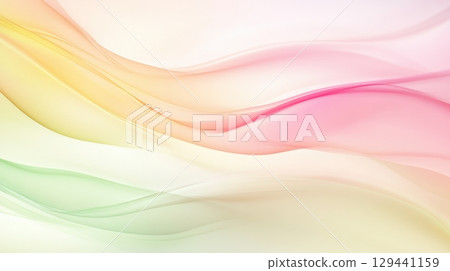 Soft pastel waves create a soothing abstract pattern in gentle colors for a calming visual experience 129441159