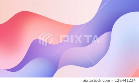 Colorful abstract waves create a soothing visual experience in soft pastel shades 129441224