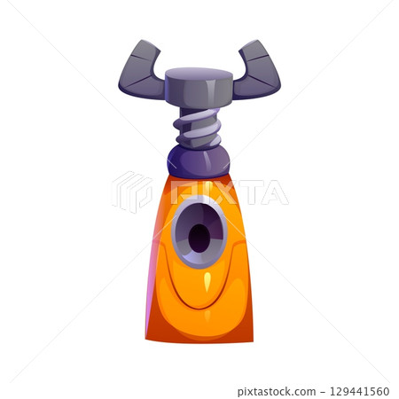 Robot hand font, cyborg machine gear arm for cartoon typeface of English alphabet, vector type. Cyborg machine engineering gear font of mechanical arm or droid hand with grip, robotic mechanism type 129441560