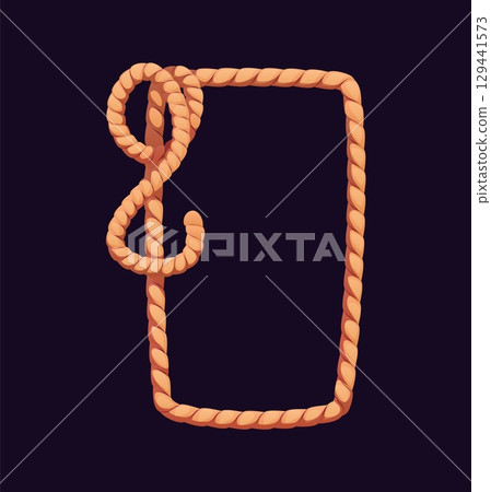 Cartoon pirate ship rope knot for game asset icon of Caribbean adventure, vector symbol. Sailboat rope knot for pirates or corsairs marine boat and sailing rigging equipment of rope or cord Cartoon pirate ship rope knot for game asset icon of Caribbean adventure, vector symbol. Sailboat rope knot for pirates or corsairs marine boat and sailing rigging equipment of rope or cord 129441573