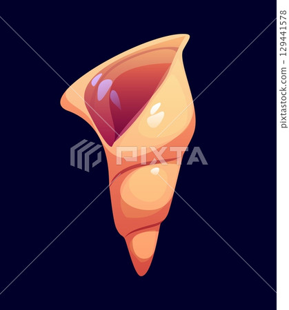 Beach seashell cartoon font digit 1 one. Underwater mollusk seashell kids ABC font number, ocean shell vector alphabet typeface digit. Coral reef conch cartoon math type figure or numeral symbol 129441578