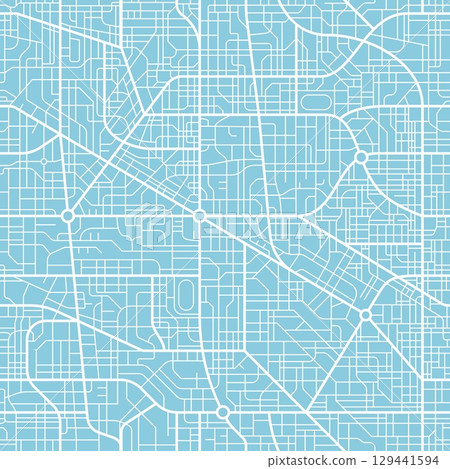 City map pattern with streets and roads of town plan, vector seamless background. City map pattern with abstract lines of urban streets, cartography plan with town crossroads on roadmap background 129441594
