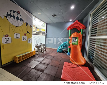 This is kids' playground indoor situation  129441737