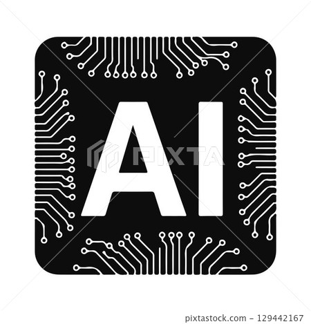 Ai Symbol with Circuit Board Design. Ai Symbol with Circuit Board Design. 129442167