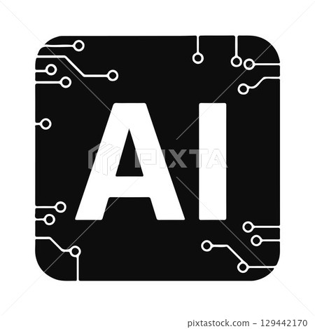 Ai Symbol with Circuit Board Design. 129442170