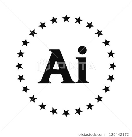 Ai Lettering Surrounded by Stars. Ai Lettering Surrounded by Stars. 129442172