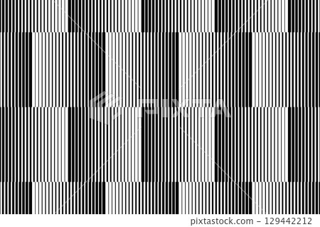 Horizontal stripes pattern. Straight parallel lines background. Monochrome black and white wallpaper with halftone effect. Striped abstract geometric print. Blinds texture. Vector graphic illustration 129442212