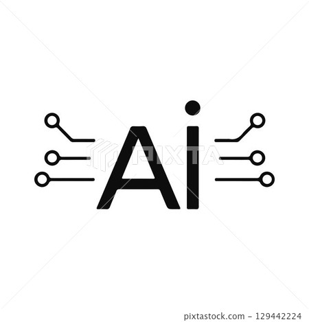 Amazing Neural Network AI Illustration. 129442224