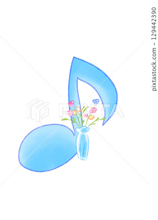 花瓶裡的花與音符 129442390