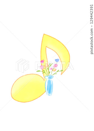 花瓶裡的花與音符 129442391