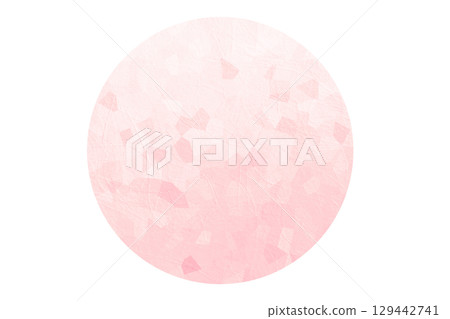 美麗時尚的粉紅色櫻花圖像圓形框架插畫素材，具有華麗的漸層效果 129442741
