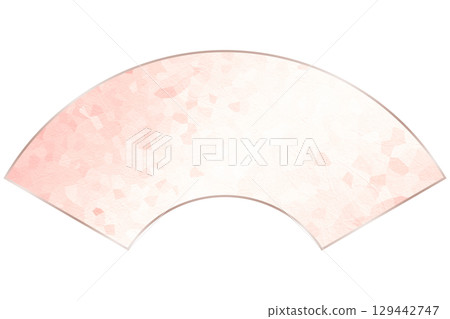 New Year's image: Fan-shaped Japanese paper frame with a cherry blossom pink petal-like gradation New Year's image: Fan-shaped Japanese paper frame with a cherry blossom pink petal-like gradation 129442747