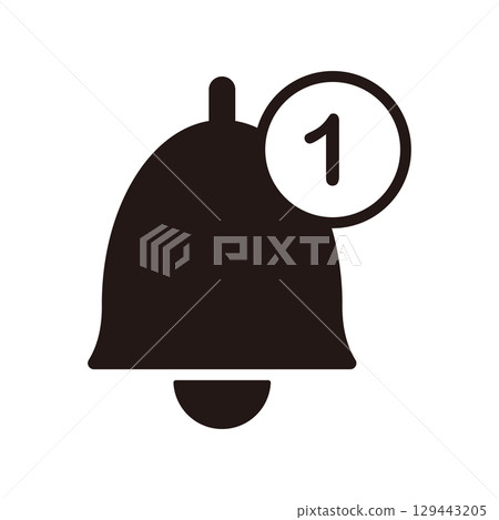 Bell with notification indication 129443205