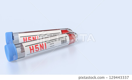 The Blood Tube for avian influenza or bird flu concept 3d Rendering. 129443337