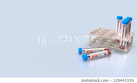 The Blood Tube for avian influenza or bird flu concept 3d Rendering. 129443339