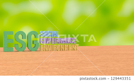 The ESG for ecology or environment concept 3d Rendering. The ESG for ecology or environment concept 3d Rendering. 129443351