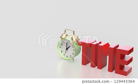 The Alarm clock and Text for Time concept 3d Rendering. 129443364