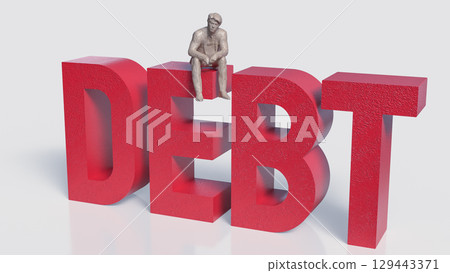 The Debt and Man for Business concept 3d Rendering. The Debt and Man for Business concept 3d Rendering. 129443371