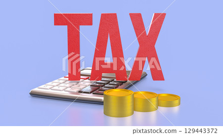 The Calculator and coins for TAX or Business concept 3d Rendering. The Calculator and coins for TAX or Business concept 3d Rendering. 129443372
