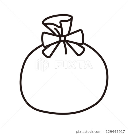 裝滿禮物的大袋子的線條插圖 129443917