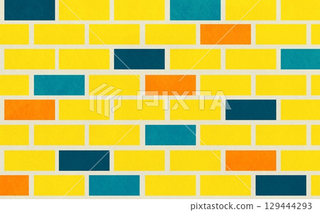Random color brick pattern (yellow x colorful) 129444293