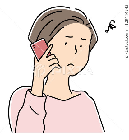 A woman having trouble getting through on the phone A woman having trouble getting through on the phone 129444543