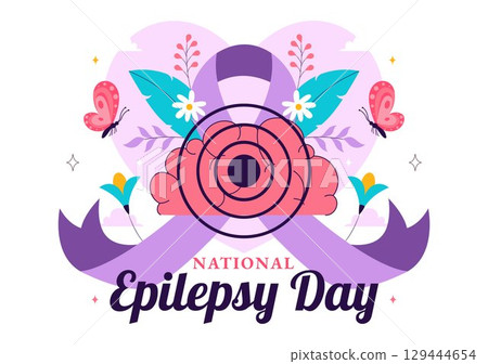 National Epilepsy Awareness Month Vector Illustration Observed Every Year in November Featuring Brain and Mental Health Awareness in a Background 129444654
