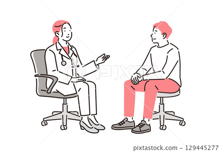 Hospital examination scene female doctor Hospital examination scene female doctor 129445277