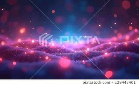 Fantasy Universe Of Floating Sparkles In The Dark 129445401