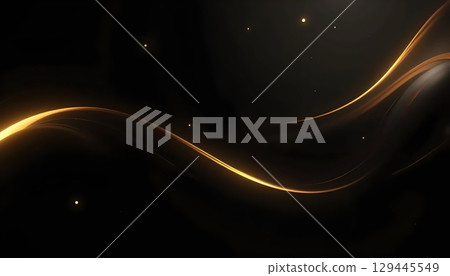 3D black canvas with elegant art deco golden edges 3D black canvas with elegant art deco golden edges 129445549