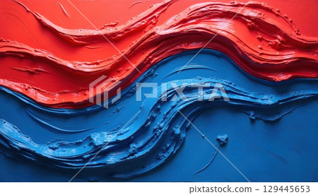 3D Bold Brush Paint Background With Depth And Texture 129445653