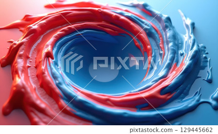 Swirling Paint Vortex With Central Color Fusion 129445662