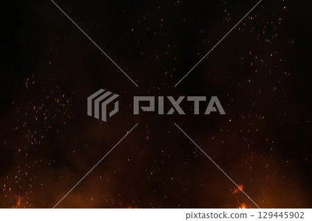 Beautiful background material texture with sparks of flame Beautiful background material texture with sparks of flame 129445902